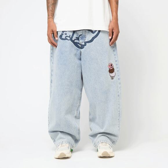 Ice cream Running Puppy Patch Triple Scoop baggy Jeans Heavy Wash Blue size 30 - Picture 1 of 16